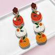 Pumpkin Patch Party Fall Autumn Theme Beaded Earrings