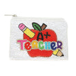 A+ TEACHER Beaded Coin Purse Money Pouch