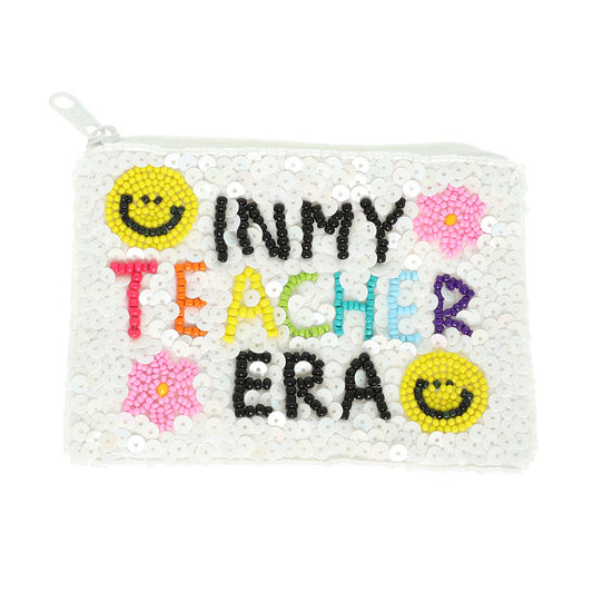 TEACHER ERA Beaded Coin Purse Money Pouch