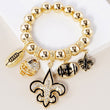 Fleur de Lis Football Charm Bracelet