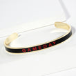 GAMEDAY 18K Gold Dipped Enamel Black Red Team Bracelet