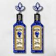 Bombay Brand Gin Bottle Vegan Leather Glitter Earrings