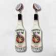 Coconut Rum Brand Bottle Leather Glitter Earrings