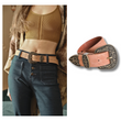 Suede Antique Gold Western Buckle Belt