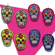 Mardi Gras Day of The Dead Sugar Skull Embroidered Earrings