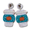 Pumpkin Spice Latte Coffee Beaded Earrings
