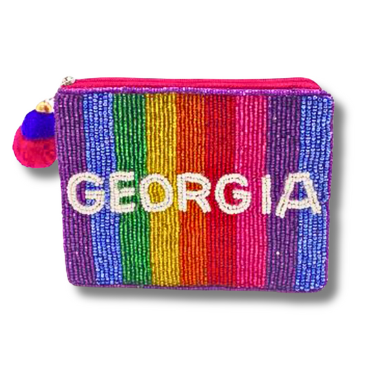 Rainbow GEORGIA Beaded Storage Money Coin Pouch