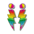 Lightning Rainbow Beaded Dangle Statement Earrings