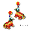 Rainbow Party Pinata Beaded Dangle Earrings