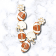 Footballs Helmets Pearl Topped Dangle Earrings