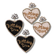 BIRTHDAY DIVA Heart Celebration Beaded Rhinestone Earrings