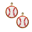 Embroidered Baseball Sports Theme Glitter Earrings