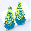 Sea Maiden French Soutache Artisan Made Statement Earrings