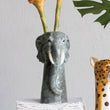 Hand-Painted Decorative Stoneware Elephant Vase