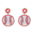 Baseball Sports Theme Bead Ball Earrings