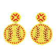 Softball Seed Bead Sports Theme Earrings