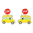 Stop Sign School Bus Beaded Earrings