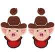 Quick Draw Pig McGraw Seed Bead Earrings