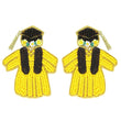 Yellow Gold Graduation Gown Beaded Earrings