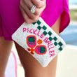 PICKLEBALLER Beaded Coin Money Pouch Purse
