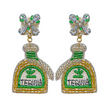 Iconic Tequila Brand Bottle Crystal Beaded Earrings