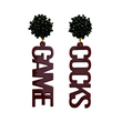 USC Gamecocks Seed Beaded Football Team Word Earrings