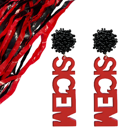 UGA SicEm Seed Beaded Football Team Word Earrings