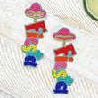 Fiesta Mexican Sombrero Festival Party Beaded Earrings