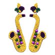 Mardi Gras Beaded Saxophone Earrings