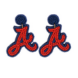 Atlanta Braves Logo Baseball Team Seed Beaded Earrings