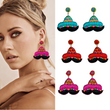 Mexican Mustache Sombrero Hat Party Bead Earrings