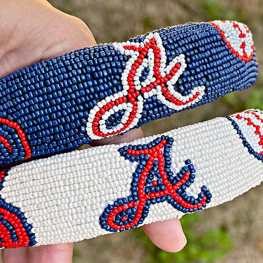 Atlanta Braves Logo Baseball Team Seed Beaded Headband