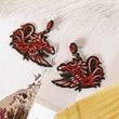 South Carolina Gamecocks Football Leather Glitter Earrings