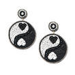 Yin Yang Heart Symbol Seed Beaded Earrings