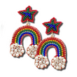 Star Rainbow Clouds Pearls Bead Sparkle Earrings
