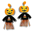 Pumpkin Pete Esquire Halloween Fall Beaded Statement Earrings