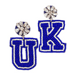Kentucky Wildcats Letters UK Football Team Beaded Earrings