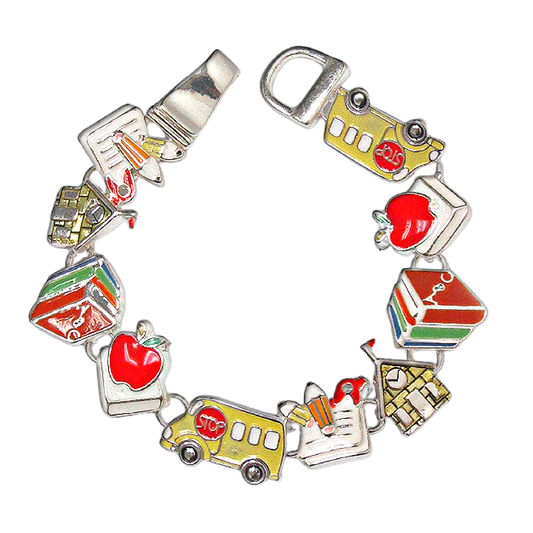 Teacher School Theme Magnetic Charm Bracelet