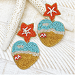Seed Bead Starfish Day At The Beach Earrings