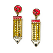 Rhinestone Pencil Teacher School Earrings