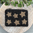 Gold Sparkle Stars Beaded Storage Pouch