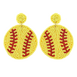 Softball Seed Beaded Sports Theme Earrings