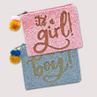 NEW BABY Boy or Girl Beaded Storage Money Coin Pouch