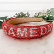 Sequin Sparkle Red White Football GAMEDAY Headband