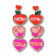 TEACH LOVE INSPIRE Hearts Drop Beaded Earrings