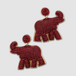 University Alabama Football Beaded Elephant Crimson Earrings