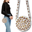 Round Leopard Glass Seed Beaded Handbag With Bead Strap