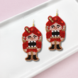 Nutcracker Soldier Christmas Seed Beaded Holiday Earrings