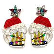 Christmas Buds & Suds Beer Holiday Party Beaded Earrings