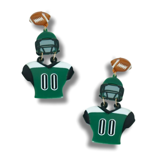 Philadelphia Eagles Green Football Jersey Acrylic Earrings